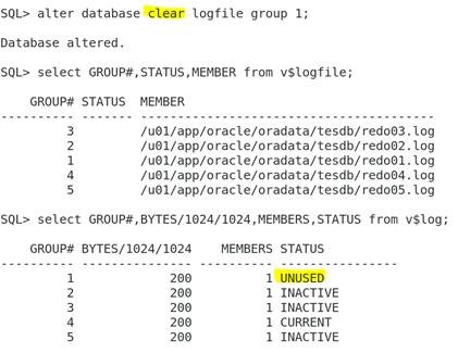 oracle redo log file