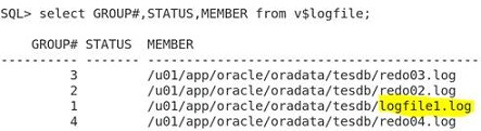 oracle redo log file